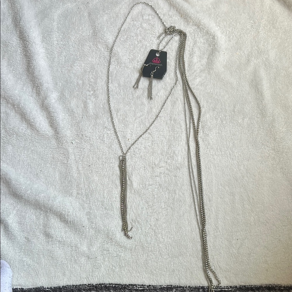 Paparazzi Silver Minimalist Necklace with Long Chain